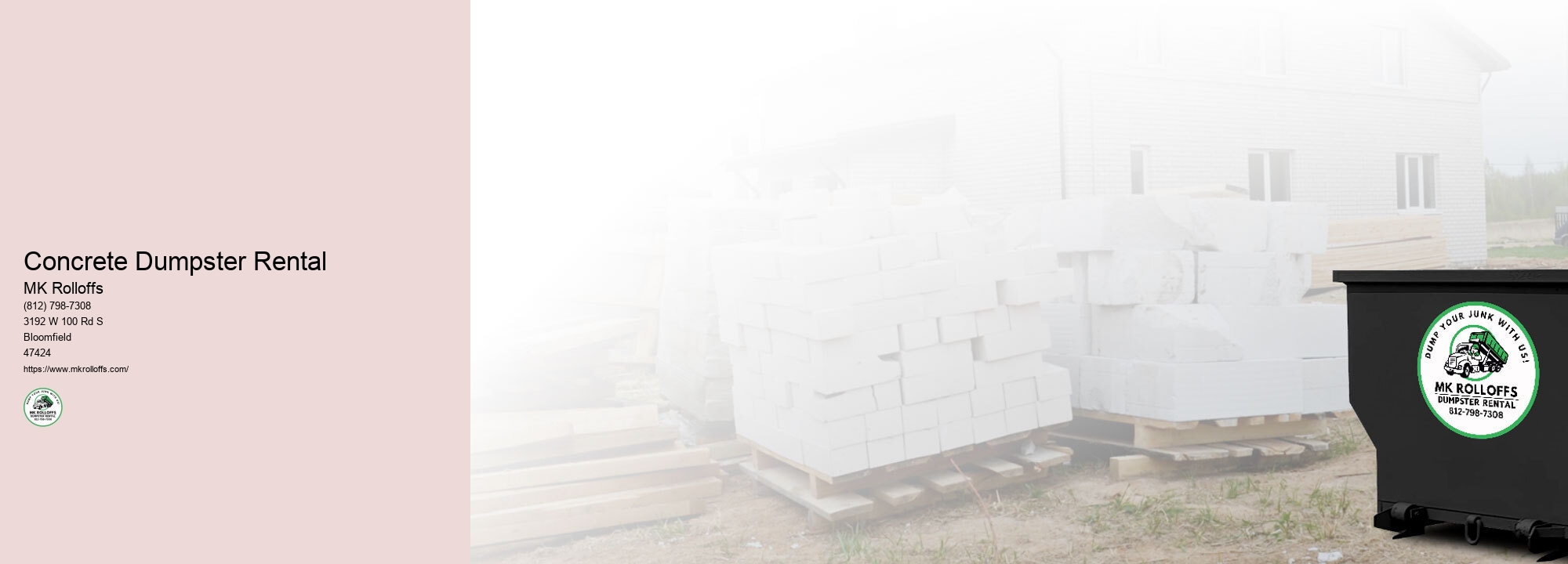 Concrete Dumpster Rental MK Rolloffs Concrete Dumpster Rental